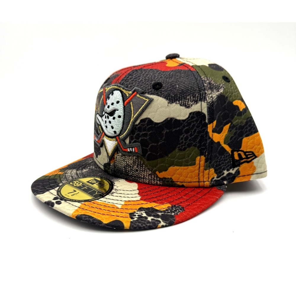 Size 7 3/8 Hat Club New Era 59Fifty Camo Skin Anaheim Ducks Hat Cap New